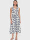 Summer Midi Dress Blue White