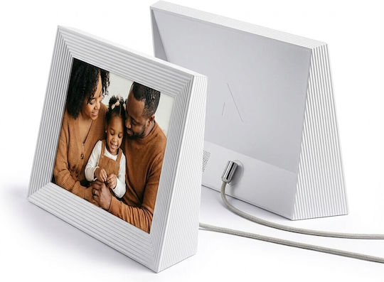 Aura Plastic Photo Frame with White Frame