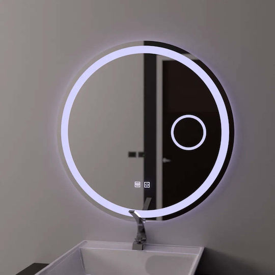 Alista Home Στρογγυλός Καθρέπτης Μπάνιου Led Αφής 60x60cm