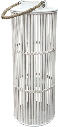 Marhome Laterne Korbweide Weiße 24x24x66cm