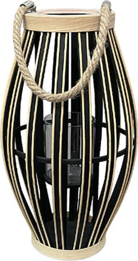 Marhome Lantern Bamboo Black 25.5x25.5x46cm