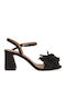 Suede Damen Sandalen Schwarz