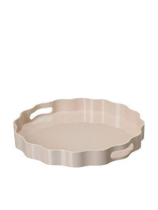 Hintsdeco Πιάτο Ρηχό Μπεζ με Διάμετρο 31cm