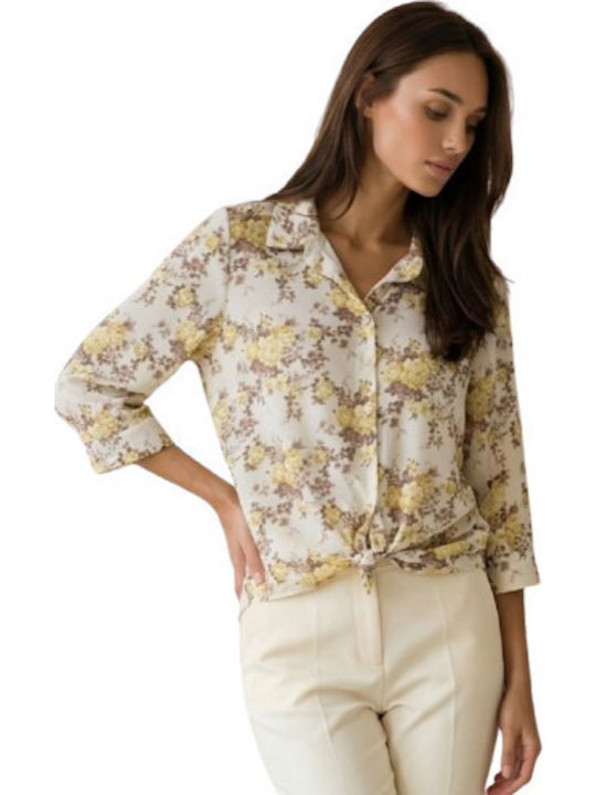 Derpouli Long Sleeve Women's Denim Shirt Yellow...
