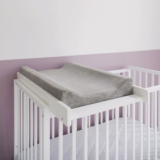 Hard Changing Pad with Cover Made of Grey Fabric 47x72cm
