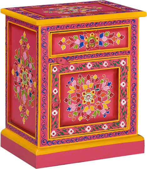 Nachttisch aus Massivholz Rosa 40x30x50cm