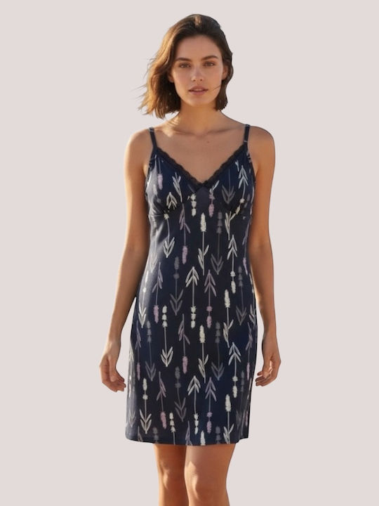 Modalove Summer Women's Nightgown Blue 700214 Nightdress Blue