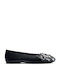 Leather Women's Ballerina Shoes In Black Colour