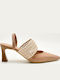 Flat Δερμάτινα Mules σε Καφέ Χρώμα
