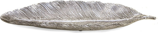 Zaros Platou Decorativ Ceramic Argintiu 49.5x15.5x5.5cm