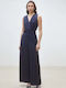 Damenteilose Ärmellose Jumpsuit Blau