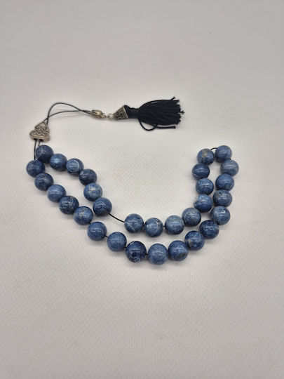 Handmade Blue Quartz Worry Beads – Semi-Precious Beads for Calmness & Concentration