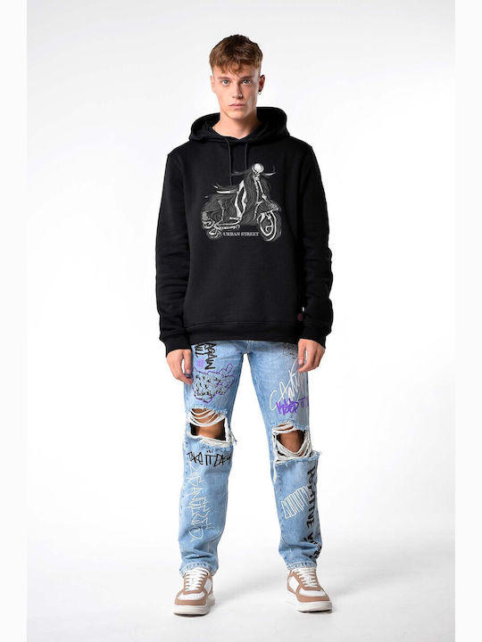 Herren Sweatshirt mit Kapuze Schwarz H0152M