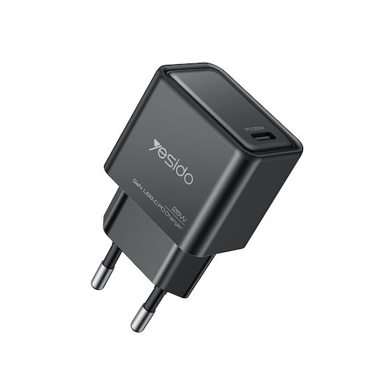 Yesido Yesido GaN Handyladegerät mit USB-C Ausgangsanschluss 25W Stromlieferung Schwarz (YC62)