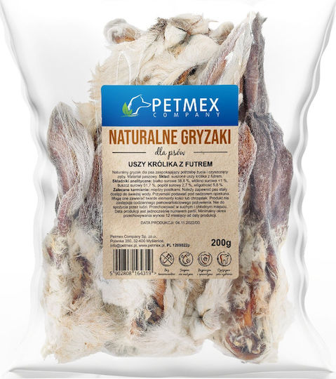 Petmex Petmex Hundeleckerlis Ohr aus Kaninchen / Kaninchen 200gr