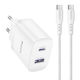 Yesido Yesido Φορteur Mit USB-A Und USB-C Ausgangsanschlüsse Und USB-C Kabel 35W Stromlieferung Weiß