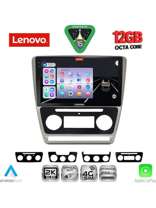 Lenovo Car Audio System for Skoda Octavia 2005-2012 with Clima Bluetooth USB WiFi GPS Apple CarPlay Android Auto with 10" Touch Screen