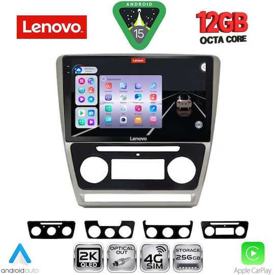 Lenovo Car Audio System for Skoda Octavia 2005-2012 with Clima Bluetooth USB WiFi GPS Apple CarPlay Android Auto with 10" Touch Screen