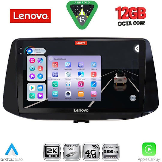 Lenovo Ηχοσύστημα Αυτοκινήτου για Hyundai i30 2018 (Bluetooth/USB/WiFi/GPS/Apple-Carplay/Android-Auto) με Οθόνη Αφής 9"