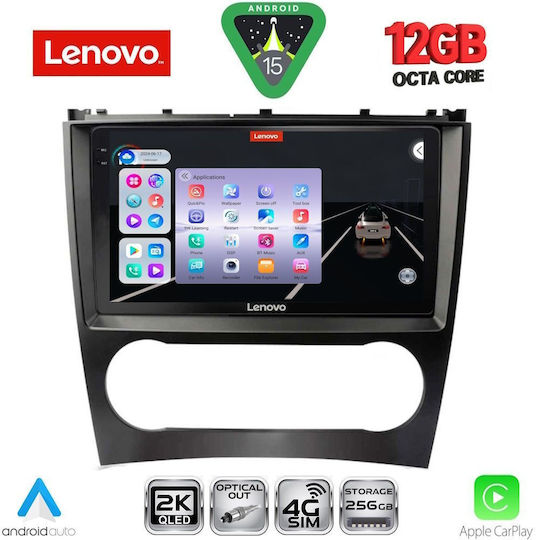Lenovo Car Audio System for Mercedes-Benz CLK Class 2004-2008 (Bluetooth/USB/WiFi/GPS/Apple CarPlay/Android Auto) with 9" Touch Screen
