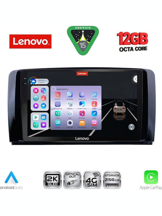 Lenovo Lenovo Auto-Audiosystem für Mercedes-Benz R-Klasse 2006-2015 mit Touchscreen 9" Bluetooth USB WiFi GPS Apple CarPlay Android Auto
