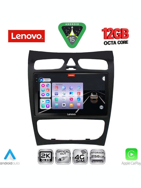 Lenovo Car Audio System for Mercedes-Benz CLK Class 2000-2004 Bluetooth USB WiFi GPS Apple CarPlay Android Auto with 9" Touch Screen