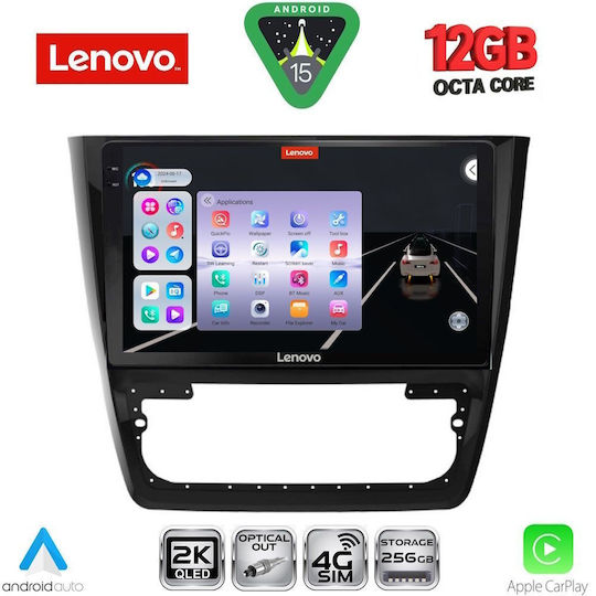 Lenovo Ηχοσύστημα Αυτοκινήτου για Skoda Yeti 2014-2018 με Clima (Bluetooth/USB/WiFi/GPS/Apple-Carplay/Android-Auto) με Οθόνη Αφής 10"