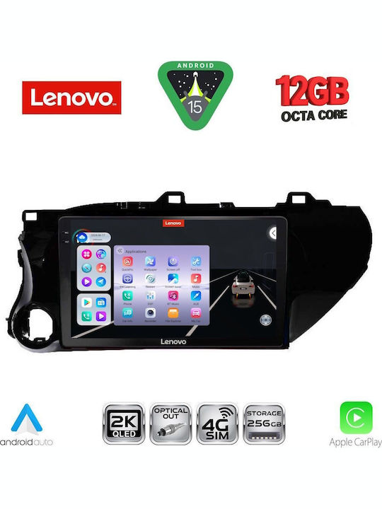 Lenovo Car Audio System for Toyota Hilux 2017 Bluetooth USB WiFi GPS Apple CarPlay Android Auto with 10" Touch Screen