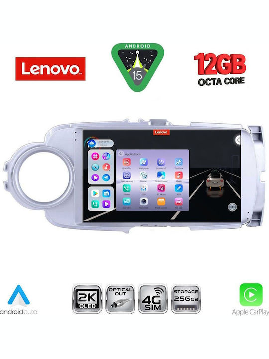 Lenovo Lenovo Auto-Audiosystem Für Toyota Yaris 2011-2015 Bluetooth USB Eingebautes Wi-Fi GPS Apple CarPlay Android Auto Mit 9 Zoll Touchscreen SSZ 12737 CPA