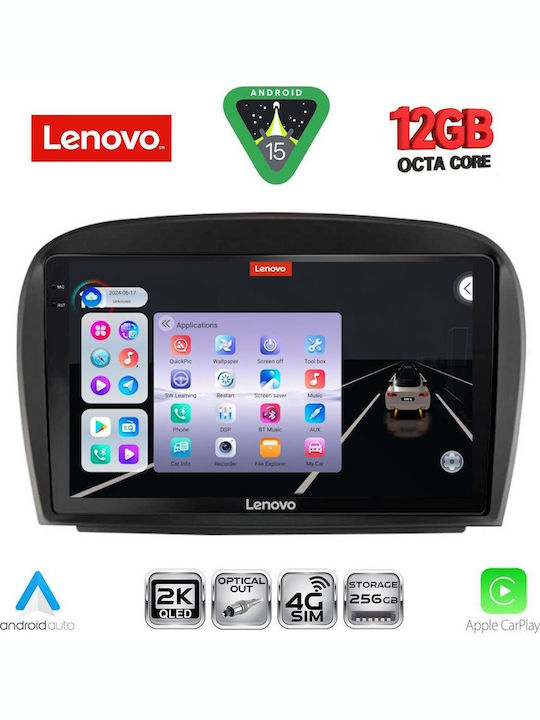 Lenovo Car Audio System for Mercedes-Benz SL 2006-2012 Bluetooth USB WiFi GPS Apple CarPlay Android Auto with 9" Touch Screen