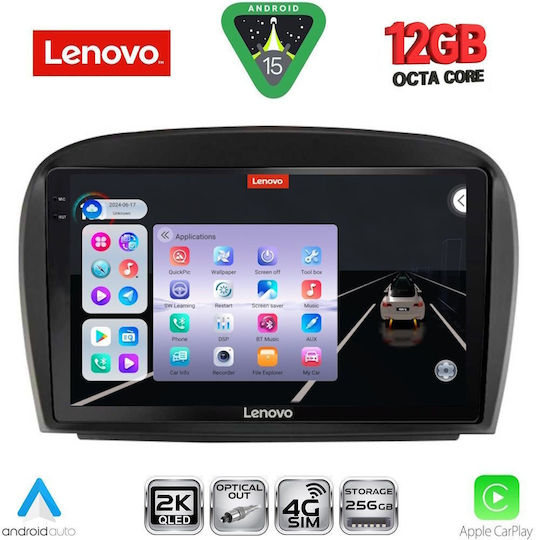 Lenovo Ηχοσύστημα Αυτοκινήτου για Mercedes-Benz SL 2006-2012 (Bluetooth/USB/WiFi/GPS/Apple-Carplay/Android-Auto) με Οθόνη Αφής 9"