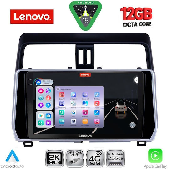 Lenovo Car Audio System for Toyota Land Cruiser 2019-2023 Bluetooth USB WiFi GPS Apple CarPlay Android Auto with 10" Touch Screen
