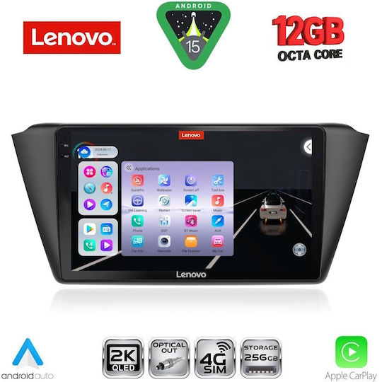Lenovo Car Audio System for Skoda Fabia 2015-2022 with Clima Bluetooth USB WiFi GPS Apple CarPlay Android Auto with 9" Touch Screen