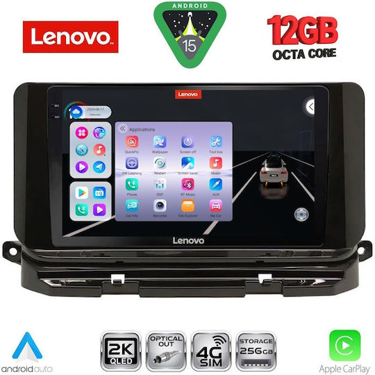 Lenovo Car Audio System for Skoda Octavia 2021 with Clima (Bluetooth/USB/WiFi/GPS/Apple CarPlay/Android Auto) with 10" Touch Screen
