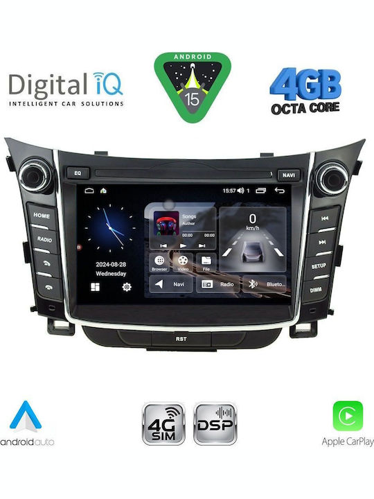 Digital IQ Car Audio System for Hyundai i30 2012-2017 (Bluetooth/USB/WiFi/GPS/Apple CarPlay/Android Auto) with 7" Touch Screen