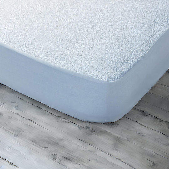 Waterproof Baby Bed Mattress Protector White Terry Towel with Border 70x140x30cm
