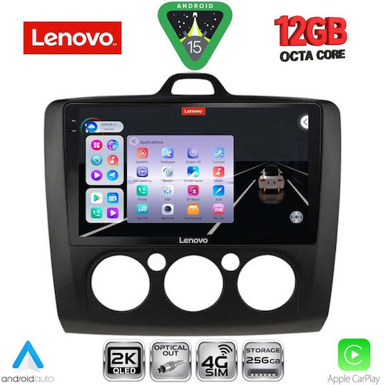 Lenovo Car Audio System for Ford Focus 2005-2012 with A/C Bluetooth USB WiFi GPS Apple CarPlay Android Auto with 9" Touch Screen