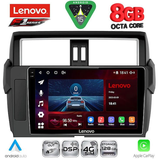 Lenovo Car Audio System for Toyota Prado 2014-2017 Bluetooth USB WiFi GPS Apple CarPlay Android Auto with 10" Touch Screen