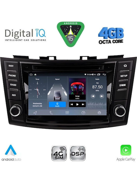 Digital IQ Car Audio System for Suzuki Swift 2011-2016 Bluetooth USB WiFi GPS Apple CarPlay Android Auto
