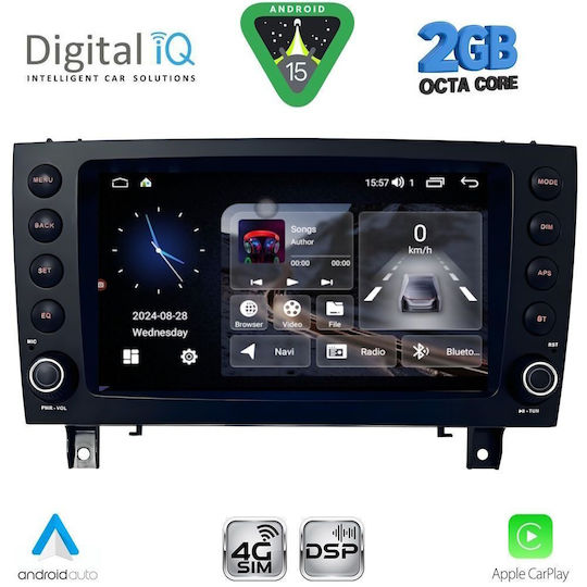 Digital IQ Car Audio System for Mercedes-Benz SLK 2004-2010 Bluetooth USB WiFi GPS Apple CarPlay Android Auto with 8" Touch Screen