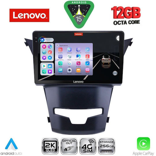 Lenovo Car Audio System for Ssangyong Korando 2014-2019 (Bluetooth/USB/WiFi/GPS/Apple CarPlay/Android Auto) with 9" Touch Screen