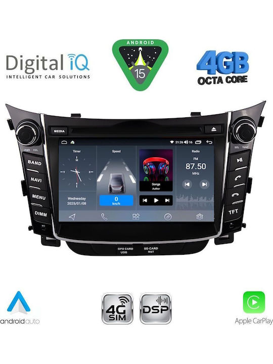 Digital IQ Car Audio System for Hyundai i30 2012-2017 Bluetooth USB WiFi GPS Apple CarPlay Android Auto