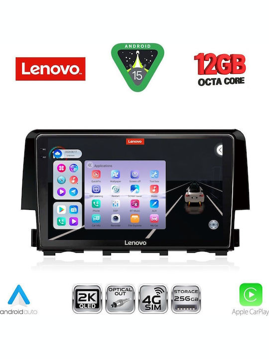 Lenovo Lenovo Auto-Audiosystem für Honda Civic 2016-2021 mit Touchscreen 9" Bluetooth USB WiFi GPS Apple CarPlay Android Auto