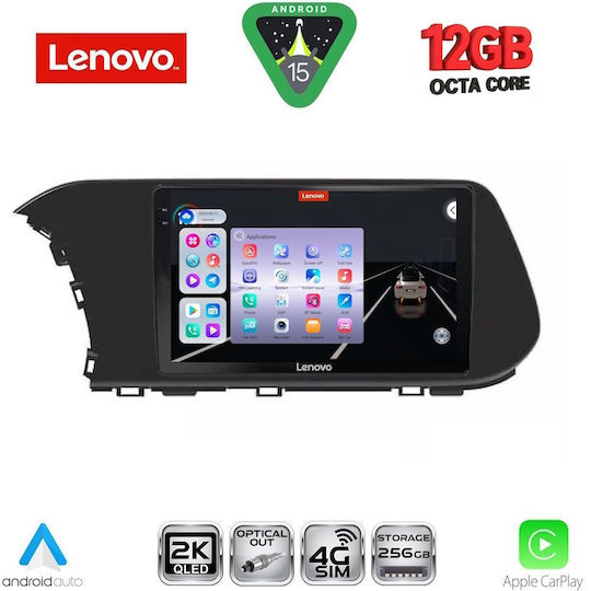 Lenovo Car Audio System for Hyundai i20 Bayon 2021 with Clima Bluetooth USB WiFi GPS Apple CarPlay Android Auto with 10" Touch Screen