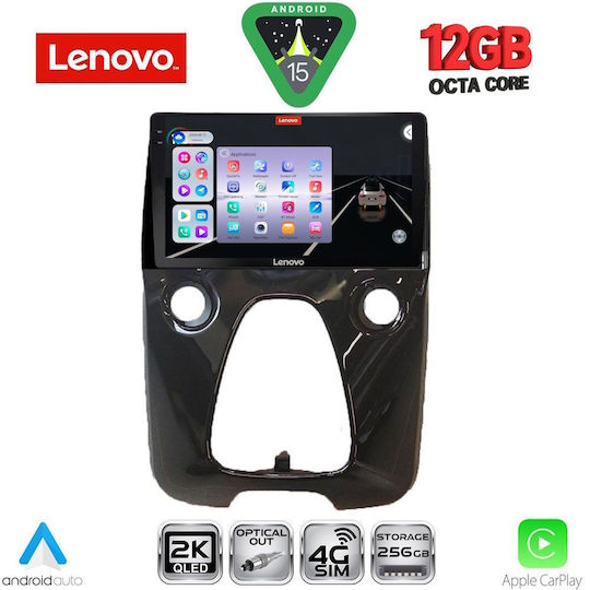 Lenovo Ηχοσύστημα Αυτοκινήτου για Toyota Aygo 2014-2022 με A/C (Bluetooth/USB/WiFi/GPS/Apple-Carplay/Android-Auto) με Οθόνη Αφής 10"
