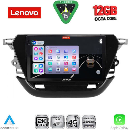 Lenovo Ηχοσύστημα Αυτοκινήτου για Opel Corsa 2021 (Bluetooth/USB/WiFi/GPS/Apple-Carplay/Android-Auto) με Οθόνη Αφής 9"