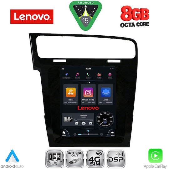 Lenovo Car Audio System for Volkswagen Golf 2013-2021 Bluetooth USB WiFi GPS Apple CarPlay Android Auto