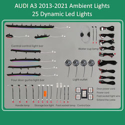 Digital IQ Innenraum-Dekorationsbeleuchtung Für Audi A3 8V Dyn Dragon Scale Style Digitale Ambientebeleuchtung Audi A3 Mod 2013-2021 25 Lichter Luftventil
