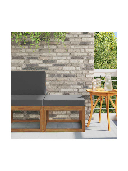 Wooden Cube Garden Stool with Cushion Natural 59x59x37cm