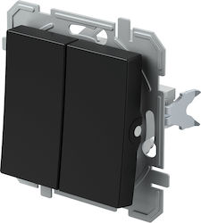 XO Bk Logiq Recessed Wall Switch Double Without...